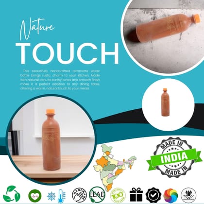 Nature Touch -Earthen handmade water bottle