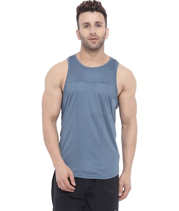 Chkokko Pack of 1 Polyester Tank For Men ( Dark grey )