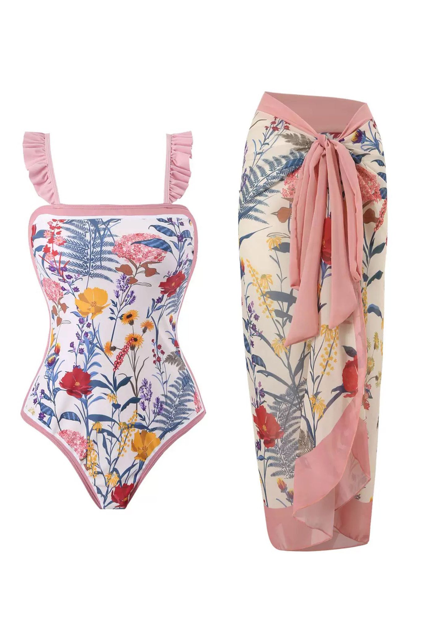 Gessy Swimsuit With Sarong-S-M