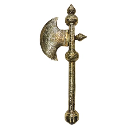 Lord Parshuram Farsa in Pure Brass | Traditional Hindu Mythological Weapon, Height : 29 Inch (ZMAS650 E)