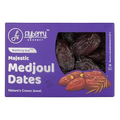 Flyberry Gourmet Jumbo Medjoul Dates 800g | 100% Natural | Rich in Calcium, Iron and Potassium | Instant Energy