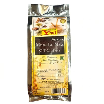 Y Not Premium Masala Mix CTC Tea - 200 gm - One pouch Y Not Premium Masala Mix CTC Tea - 200 gm - One pouch