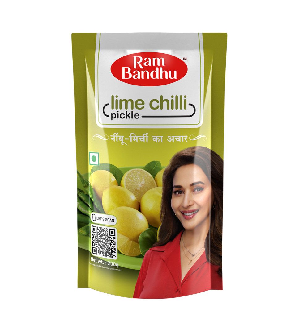 Ram Bandhu Lime Chilli Pickle, 200 gm Standy