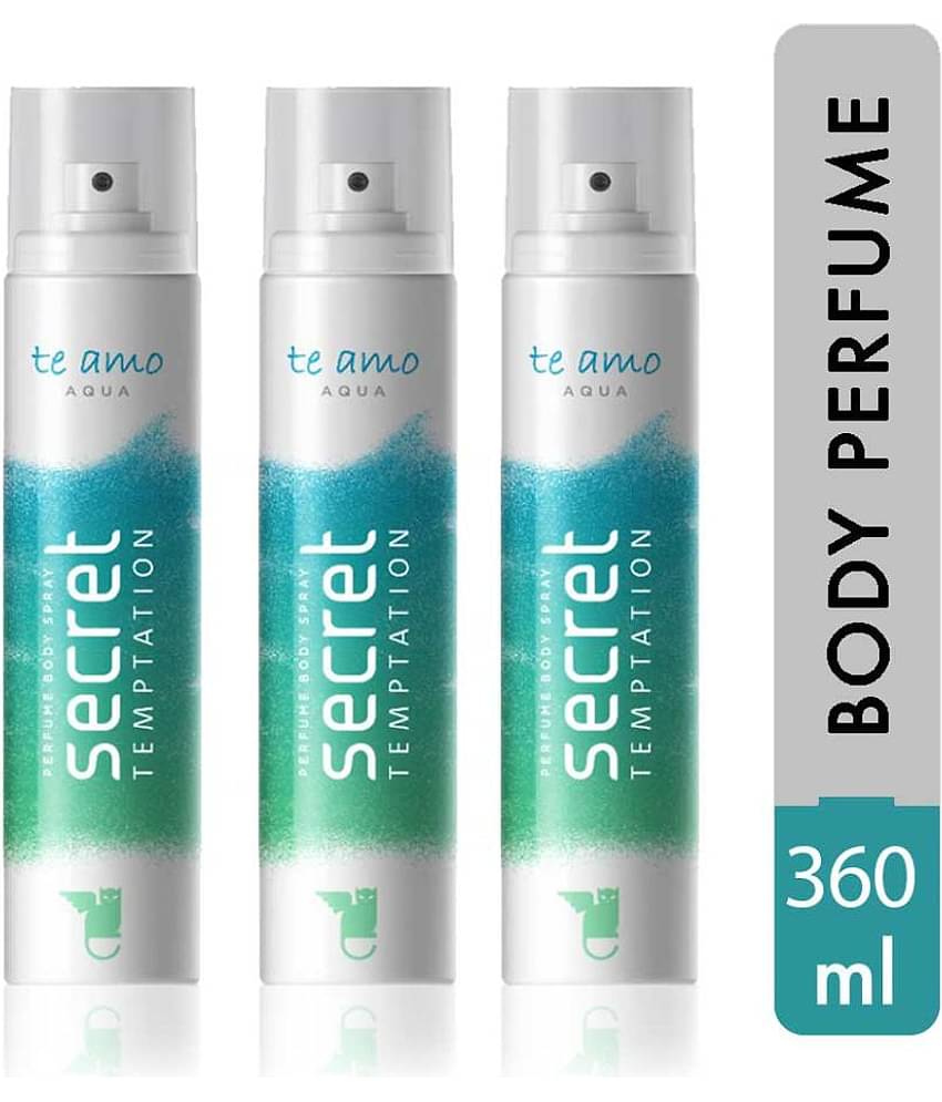secret temptation Te Amo Aqua Perfume Body Spray Pack of 3 Combo (120ML each) Perfume Body Spray - For Women (360 ml, Pack of 3)