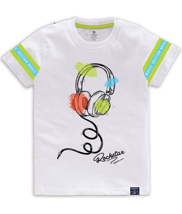 CODEZ Pack of 1 Boys Cotton Blend T-Shirt ( White )