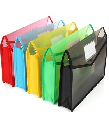 Sb Grand Multicolor Button Folder ( Pack of 5 )