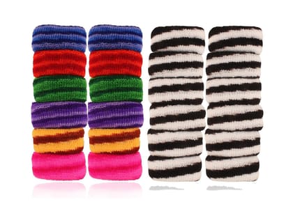 Soft Multicolor Set of 24 Hair Rubber Bands