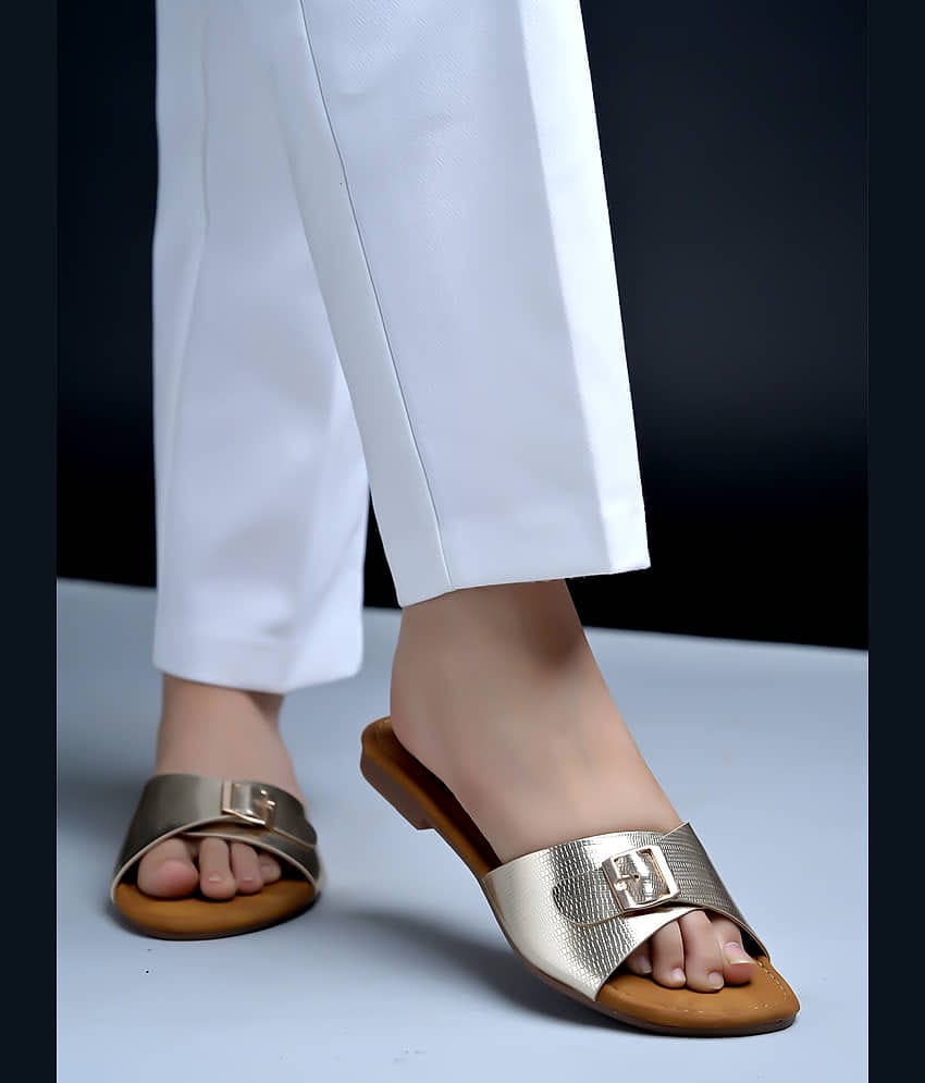 Shoetopia Gold Women's Flats