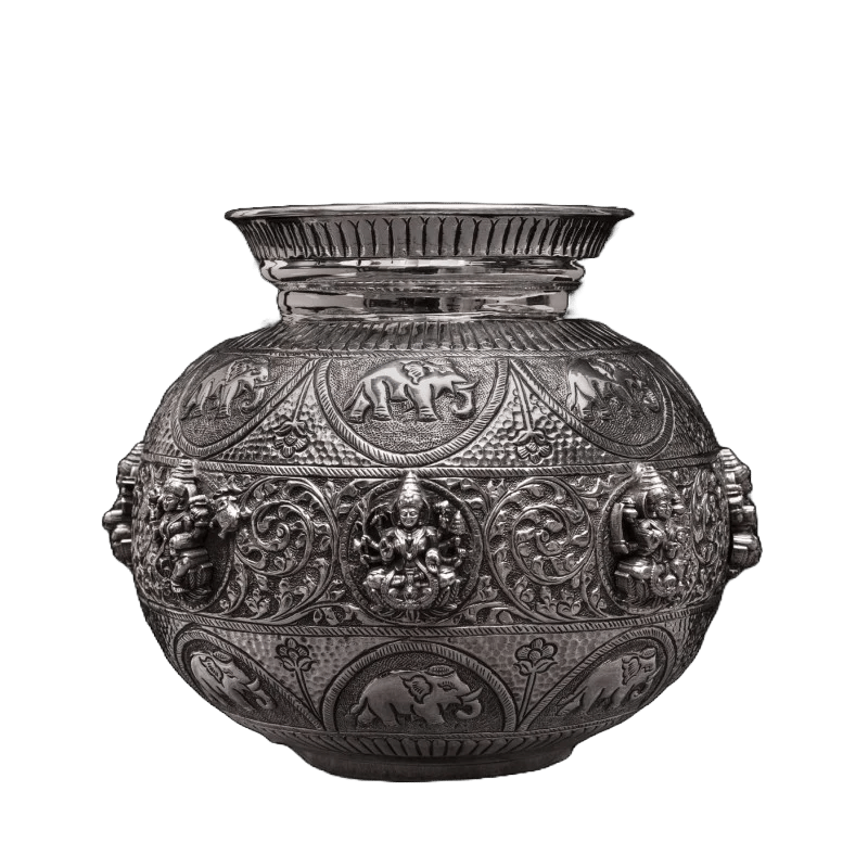 Nandighosh Silver Art German Silver Matka