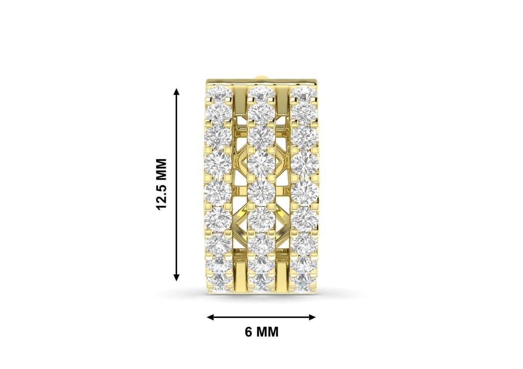 Three Line Boxed Hoop Earring For Men (1 Pc Only)