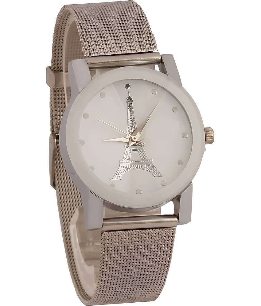 Viser Silver Metal Analog Womens Watch