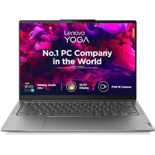 Lenovo Yoga Slim 6 13th Gen Intel Evo Core i5 13500H 14"(35.5cm) WUXGA OLED 400Nit Laptop (16GB/512GB SSD/Win 11/Office 21/Backlit KB/1Yr Warranty/Alexa/3 Month Game Pass/Storm Grey/1.3Kg), 83E00006IN