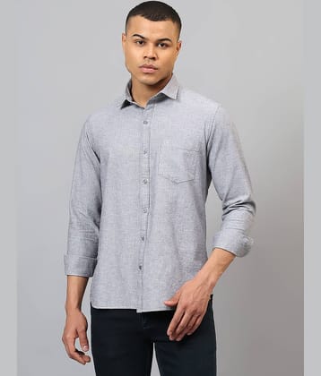 plounge Cotton Blend Regular Fit Full Sleeves Men's Formal Shirt - Grey ( Pack of 1 )