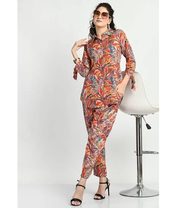 MAURYA Women Printed Shirt With Palazzos Co-Ord Set ( Multicolor )