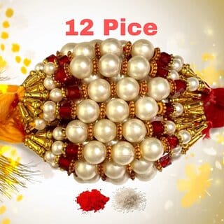 (Pack of 12) CHARKEE Fancy 12 Bhaiya Bhabhi Rakhi (Multicolour)