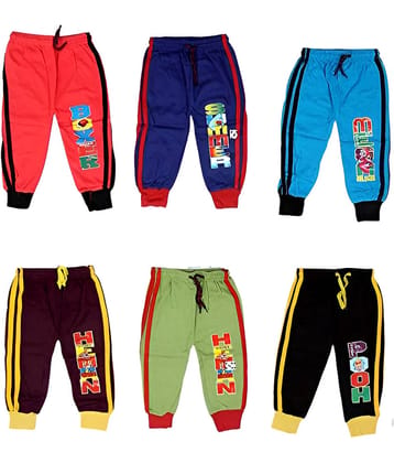 kaseera Pack of 6 Baby Boys Cotton Blend Trackpant ( Multicolor )