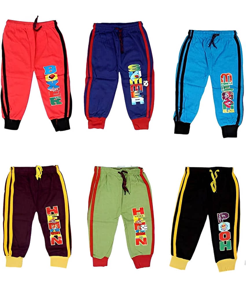 kaseera Pack of 6 Baby Boys Cotton Blend Trackpant ( Multicolor )