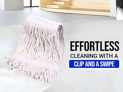 Clip N Fit Wet Mop Refill (Cotton) - 6 Inch, Superior Cleaning Power for Spotless Floors