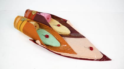 Handcrafted Khan Fabric Napkin Bouquet | Traditional Maharashtrian Textile Décor.