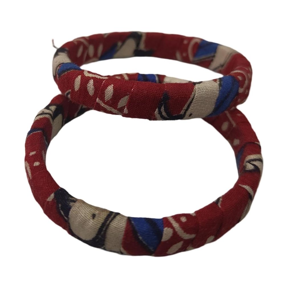 Red and Blue Fabric Bangles