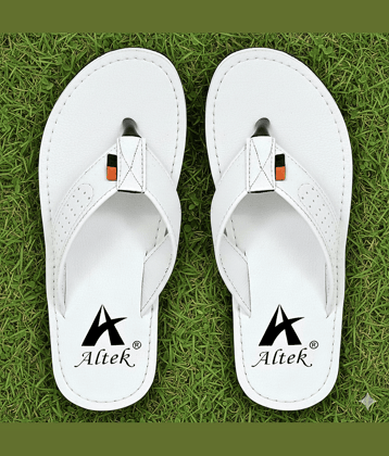 Altek White Men's Thong Flip Flop