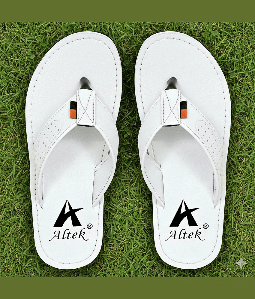 Altek White Men's Thong Flip Flop