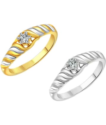 Vighnaharta Multicolour Alloy Rings - Pack of 2
