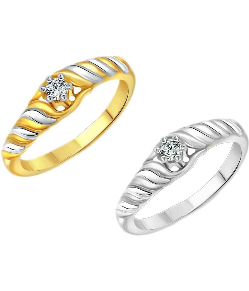 Vighnaharta Multicolour Alloy Rings - Pack of 2
