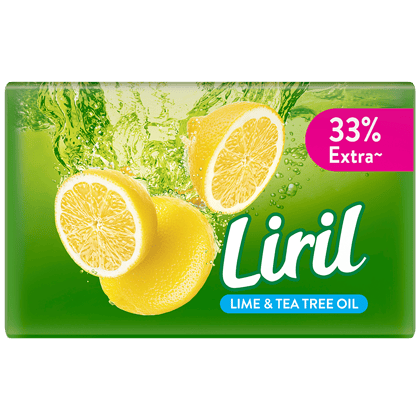 Liril Lemon & Tea Tree Oil Soap, Made From 100% Vegetable Oils, 125 G Carton