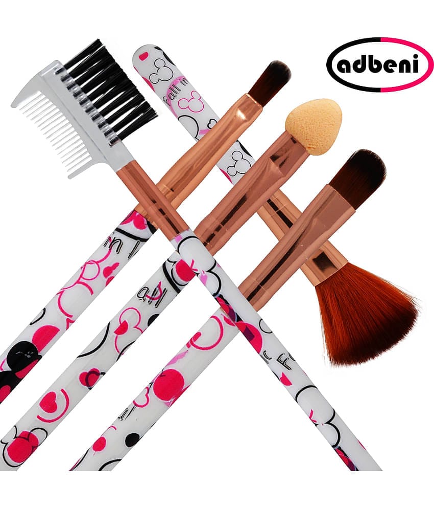 Adbeni 5 In 1 Beauty Cosmetic Brush Set (Multicolor), 5FSHN, Set of 5 Natural Contouring 46 g 5 Pcs