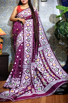 Jamdani Saree with all over Floral work-  Purple