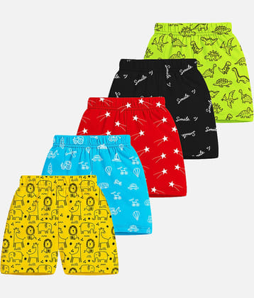 Trampoline Pack of 5 Cotton Shorts For Boys ( Multicolor 3 )