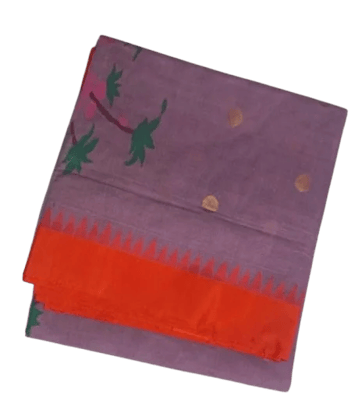 RAMANAMMA HANDLOOMS Handwoven Pondur Khadi Cotton Jamdani Saree