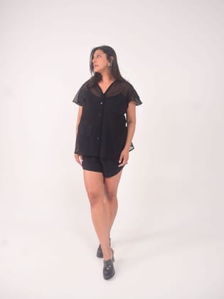 Nova Applique Cotton Net Set-XS