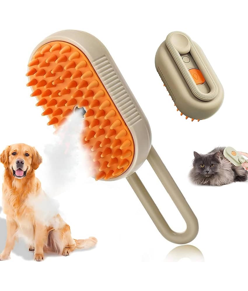 KRAMOX Steam Brush for Dog Cat Steam Brush 3 in 1 Water Brush for Dogs Silicone Massage Dog Comb Electric Multifunctional Water Brush Spa for Dogs USB Rechargeable Steamy Brush for Pet (brush)