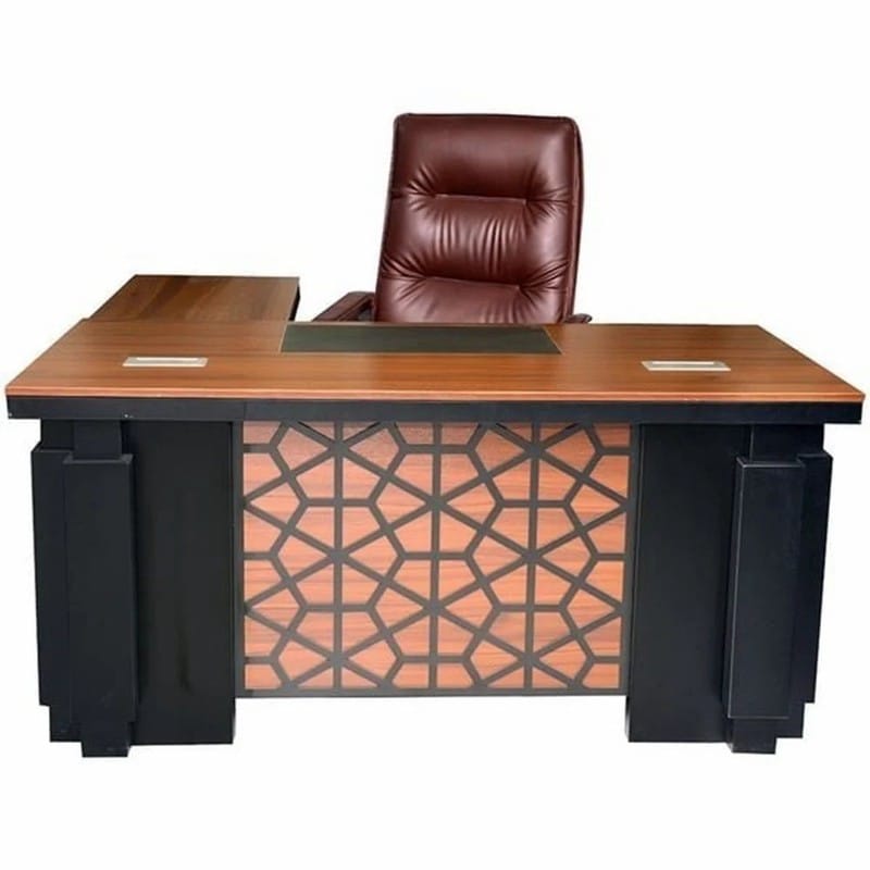 Sheesham Wood L Shaped Wooden Office Desk, Without Storage