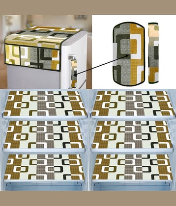 E-Retailer Set of 9 PVC Green Fridge Top Cover