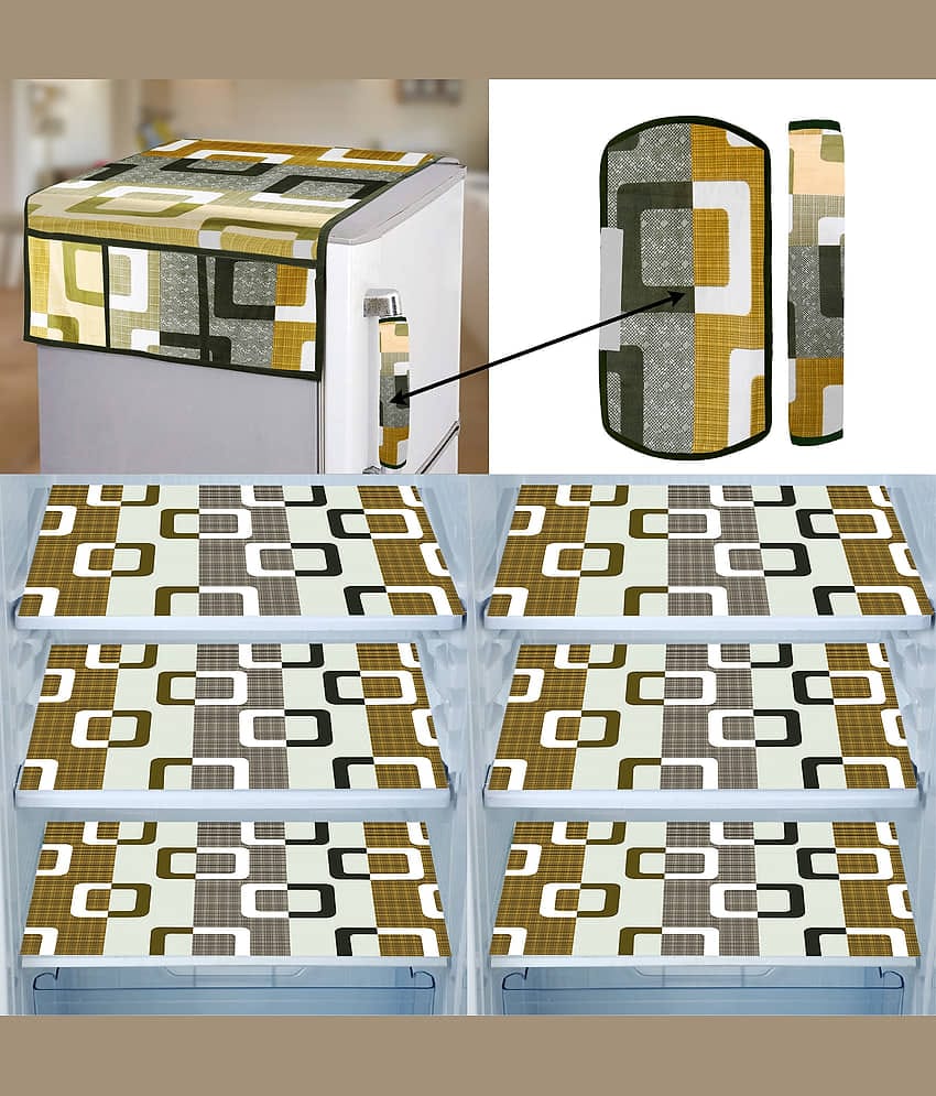 E-Retailer Set of 9 PVC Green Fridge Top Cover