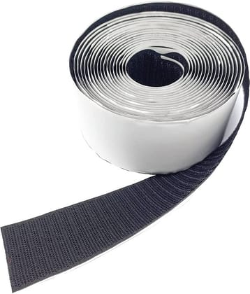 PRANSUNITA Tile Gripper Self Adhesive Heavy Bond Hook Tape – Size 2 inch (50 mm), Single Sided Black color for Display of Tiles in Showroom - Pack of 5 mts