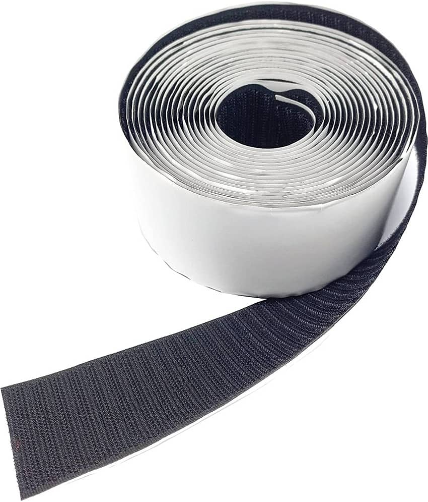 PRANSUNITA Tile Gripper Self Adhesive Heavy Bond Hook Tape – Size 2 inch (50 mm), Single Sided Black color for Display of Tiles in Showroom - Pack of 5 mts