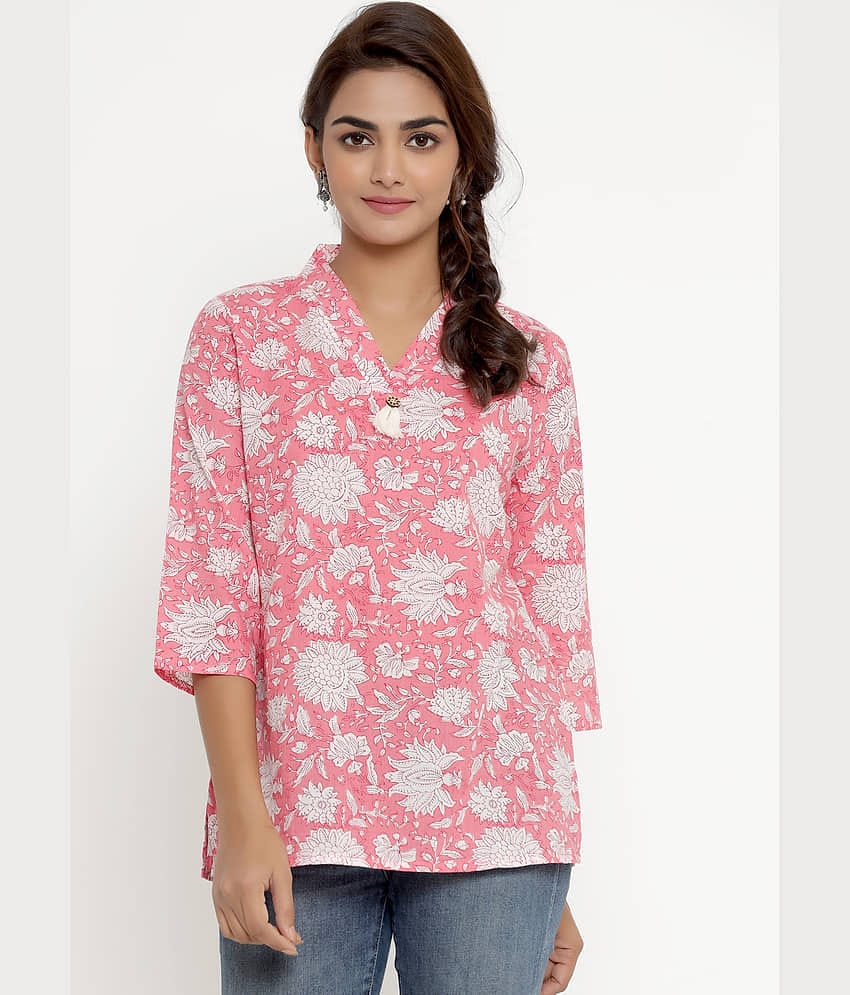 miravan Women's Cotton Regular Top ( Pink )