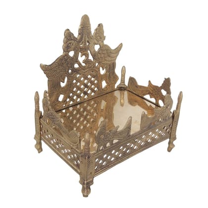 Traditional Brass Singhasan for God Idol | Heavy Duty Mandir Singhasan, Height : 6.5 Inch (ZMAS110 C)
