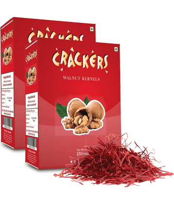 Buy Kashmiri Amber Halves Walnuts Kernels 250g x 2 (500g) and Get Premium Quarters Gram Saffron Free Worth Rs 155/-