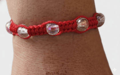 Red Thread Beaded Unisex Bracelet for Men and Women