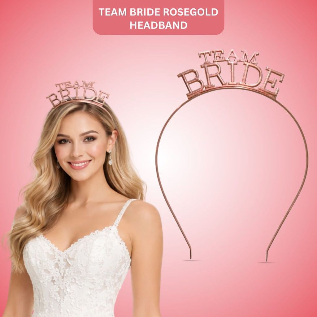 Team Bride Rosegold Headband - 1PC - Party and Festive Needs | Buy online on ZillyBuy