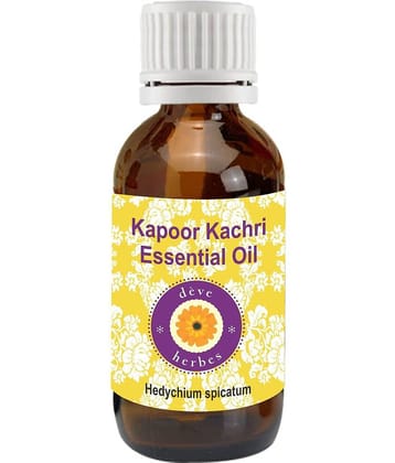 Deve Herbes Pure Kapoor Kachari Essential Oil 15ml (Hedychium Spicatum)100% Natural Therapeutic Grade