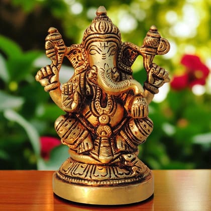 Brass Showpiece Ganesh Ji God Idol Statue (BSMAS1461 G)