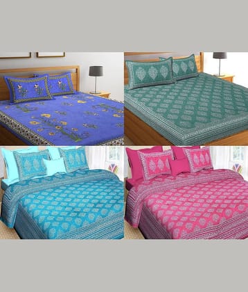 Uniqchoice Cotton Double Bedsheet ( Multicolor )