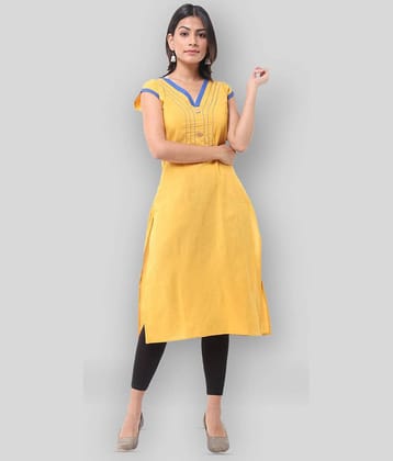 DESHBANDHU DBK - Yellow Cotton Women's Straight Kurti