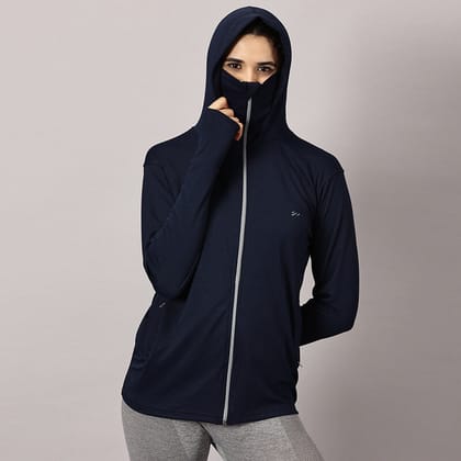 Women's Sunscreen Jacket 2.0 - Advanced Protection from Sun & Pollution-Navy / M